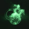 Male homosexuality symbol. Gay glyph. Doubled male sign. Green s Royalty Free Stock Photo