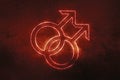 Male Homosexuality Symbol, Gay glyph, Doubled male sign Royalty Free Stock Photo