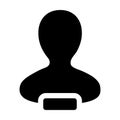 Male icon vector delete user person profile avatar with minus symbol in flat color glyph pictogram