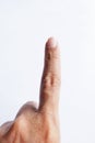 The male index finger used to command is the part of the finger that is often used