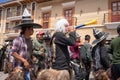 Male indigenous dancers during Inti Raymi in Ecuador