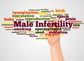 Male Infertility word cloud and hand with marker concept