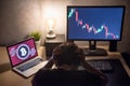 Male Investor feeling stressed due to access denied of bitcoin s