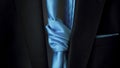 Male jacket with a blue tie, concept of business and official event. Action. Close up of stylish blue men suit with a Royalty Free Stock Photo