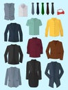 Male jackets, shirts and ties Royalty Free Stock Photo