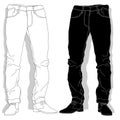 Male jeans. Vector.