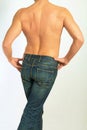 Male in jeans.