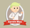 Male karate seniors on emblem