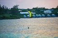 Male Kitesurfer cruising