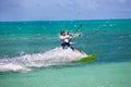 Male Kitesurfer cruising