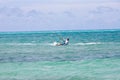 Male Kitesurfer turning hard Royalty Free Stock Photo