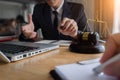 Male lawyer or judge consult having team meeting with client, Law and Legal services. Royalty Free Stock Photo