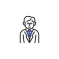 Male lawyer line icon