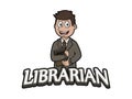 Male Librarian Color Logo Illustration Design