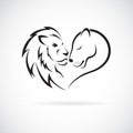 Male lion and female lion design on white background. Wild Animals. Lion logo or icon. Easy editable layered vector illustration Royalty Free Stock Photo