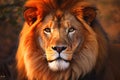 Male lion portrait at sunset Royalty Free Stock Photo