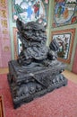 Male lion statue in Chinese shrine,Thailand Royalty Free Stock Photo