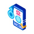 Male Love Search isometric icon vector illustration