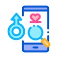 Male Love Search Icon Vector Outline Illustration