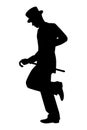 Male magician silhouette vector Royalty Free Stock Photo