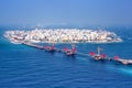 Male Maldives capital city island sea panorama bridge aerial photo