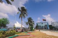 Daily Life of the Maldivian Central Streets with Buildings, Shops, People and Bikes in the Male City