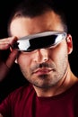 Male man with futurist glasses