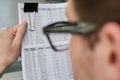 Close-up of a financial businessman holding an information sheet in his hands, reading the company& x27;s financial Royalty Free Stock Photo