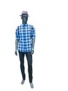 Male mannequin dressed in plaid shirt and black jeans Royalty Free Stock Photo