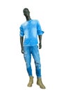 Male mannequin dressed in shirt and blue jeans Royalty Free Stock Photo