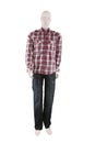 Male mannequin dressed in shirt and jeans