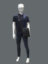 Male mannequin dressed in t-shirt and blue jeans Royalty Free Stock Photo