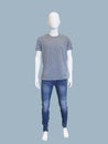 Male mannequin dressed in t-shirt and jeans. Royalty Free Stock Photo