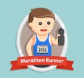 Male marathon runner on emblem