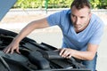 male mechanic inspecting car Royalty Free Stock Photo