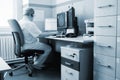 Man Hospital Doctor with X-Rays & Laptop Royalty Free Stock Photo