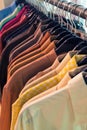 Male Mens Shirts on Hangers on a Shop Wardrobe Closet Rail Royalty Free Stock Photo