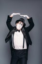 Male mime actor fun mimic performing Royalty Free Stock Photo