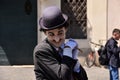 Male mimeactor looking like a Charlie Chaplin