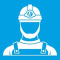 Male miner icon white