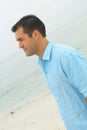 Male model at the beach side angle