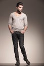 Male model with beard in a fashion pose Royalty Free Stock Photo