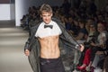 Male model in fashion show