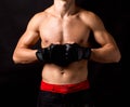 Male model. Kickboxing. Royalty Free Stock Photo