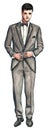 Male Model in a Tuxedo Fashion Illustration