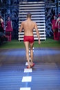 Male model walking on stage