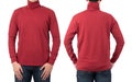 Male model wear plain red long sleeve t-shirt mockup template isolated on white background with clipping path Royalty Free Stock Photo