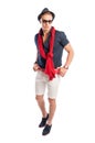 Male model wearing fancy but casual summer clothes Royalty Free Stock Photo