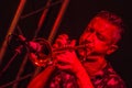 Male musician playing the trumpet