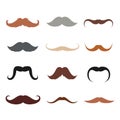 Male mustache set Royalty Free Stock Photo